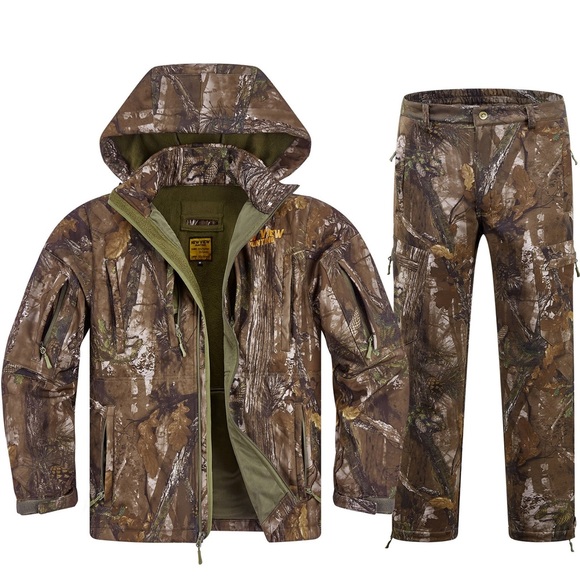Combo Camo Hunting Clothes for Men, Jacket and Pants with Face Mask and gloves - Picture 11 of 15